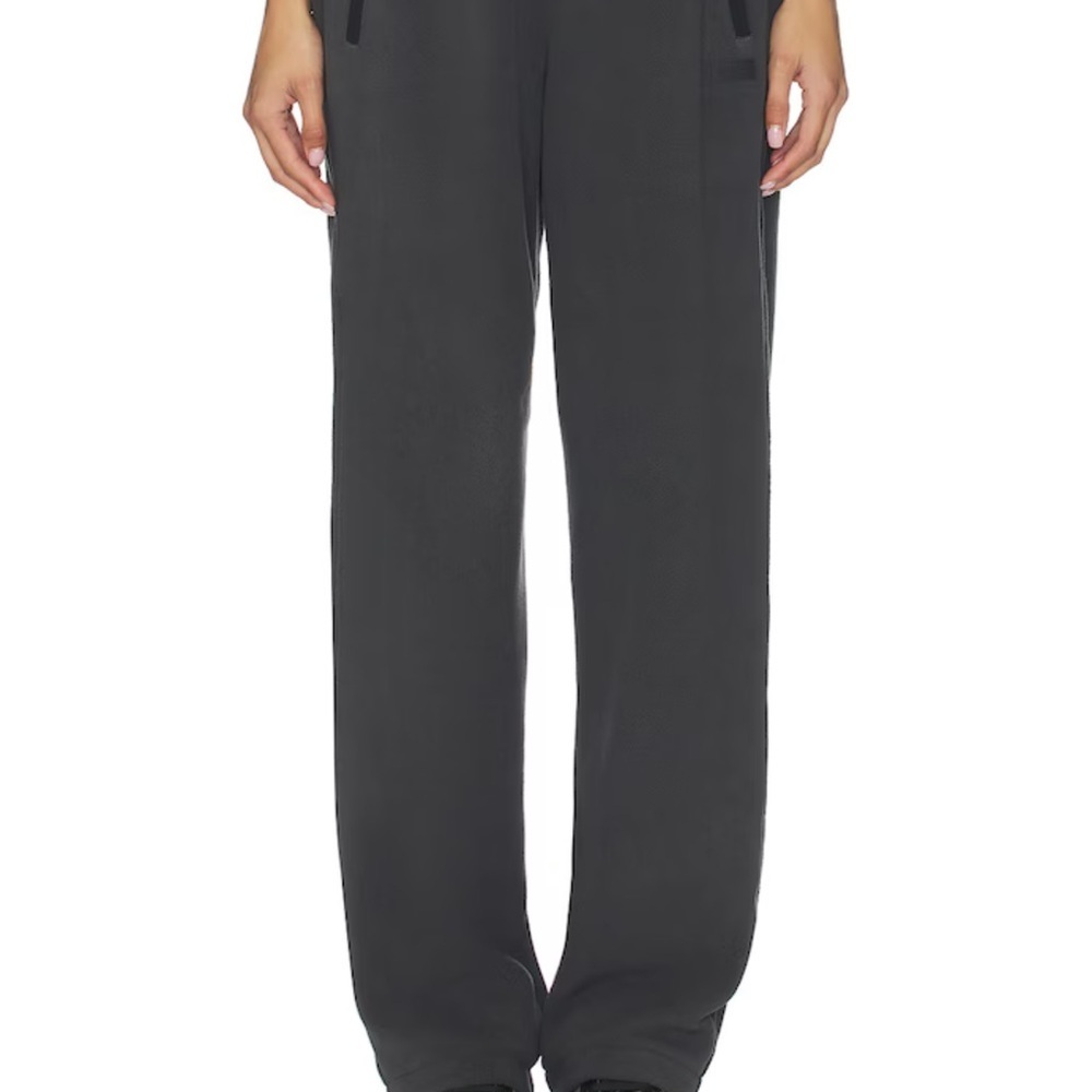 SKIMS Track Fleece Lounge Straight Leg Pant in Ash Contrast Sz S